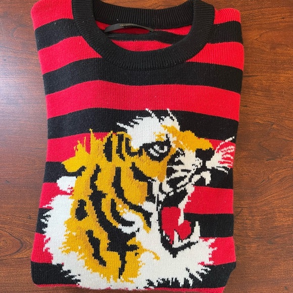 trendiano Other - Striped Red and Black Tiger Sweater